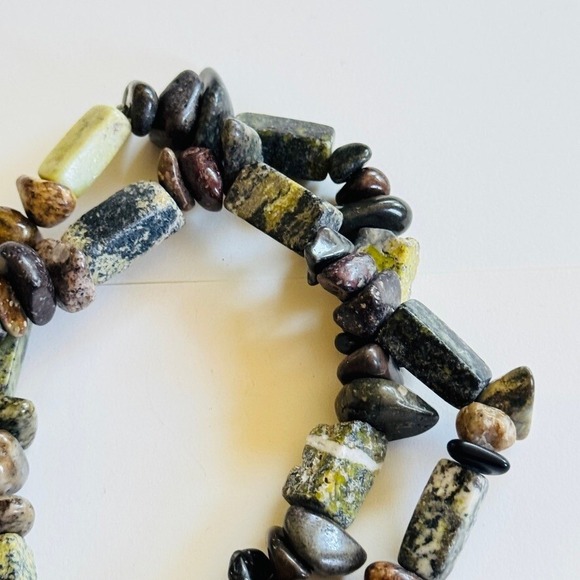 VTG Estate Primitive Necklace Turquoise Yellow green Beads Natural 146gm 26" - Picture 5 of 9